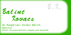 balint kovacs business card